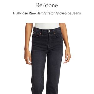 Re/Done High Rise Stovepipe Jet Black NWT